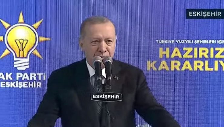 Cumhurbaşkanı Erdoğan, Eskişehir’de konuşuyor: “CHP eski genel başkanı koltuğuna geri dönmek için çabalıyor”